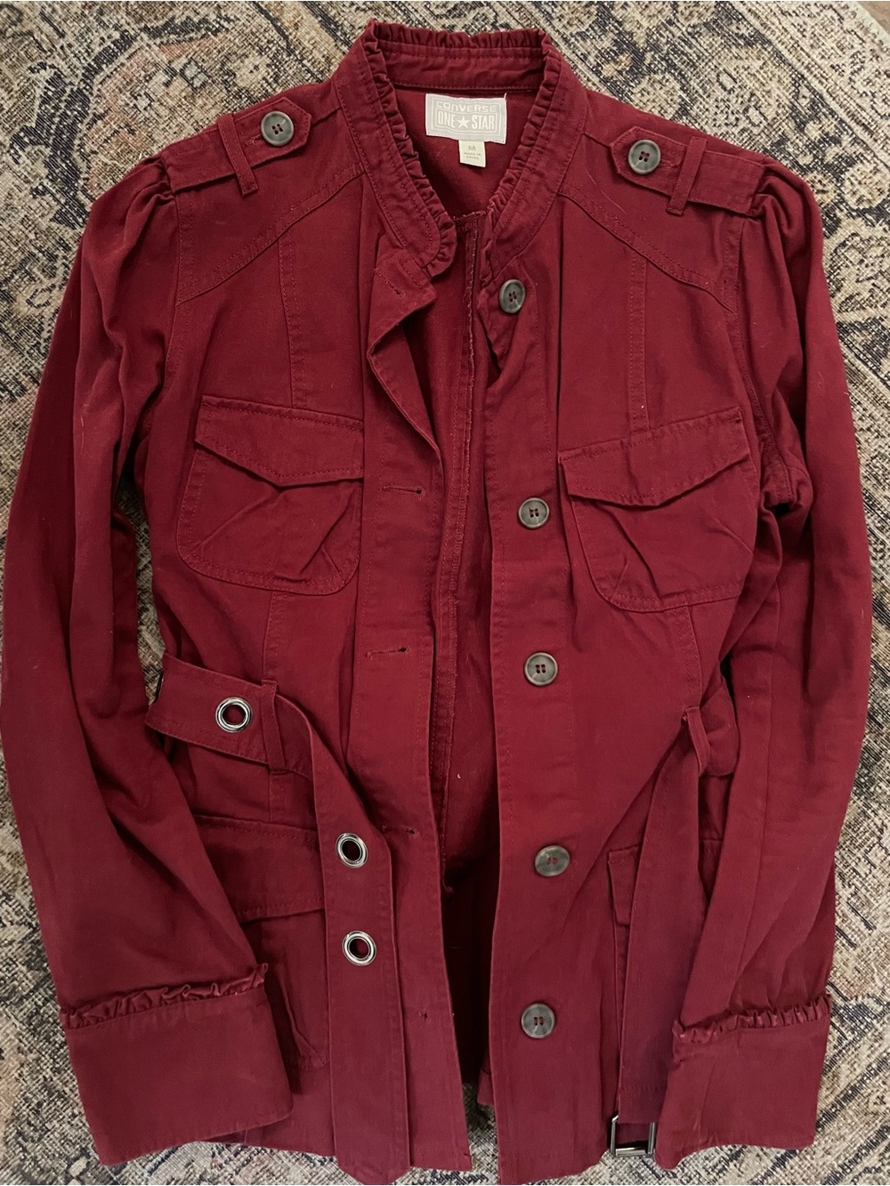 Converse Burgundy Military-Style Women's Jacket